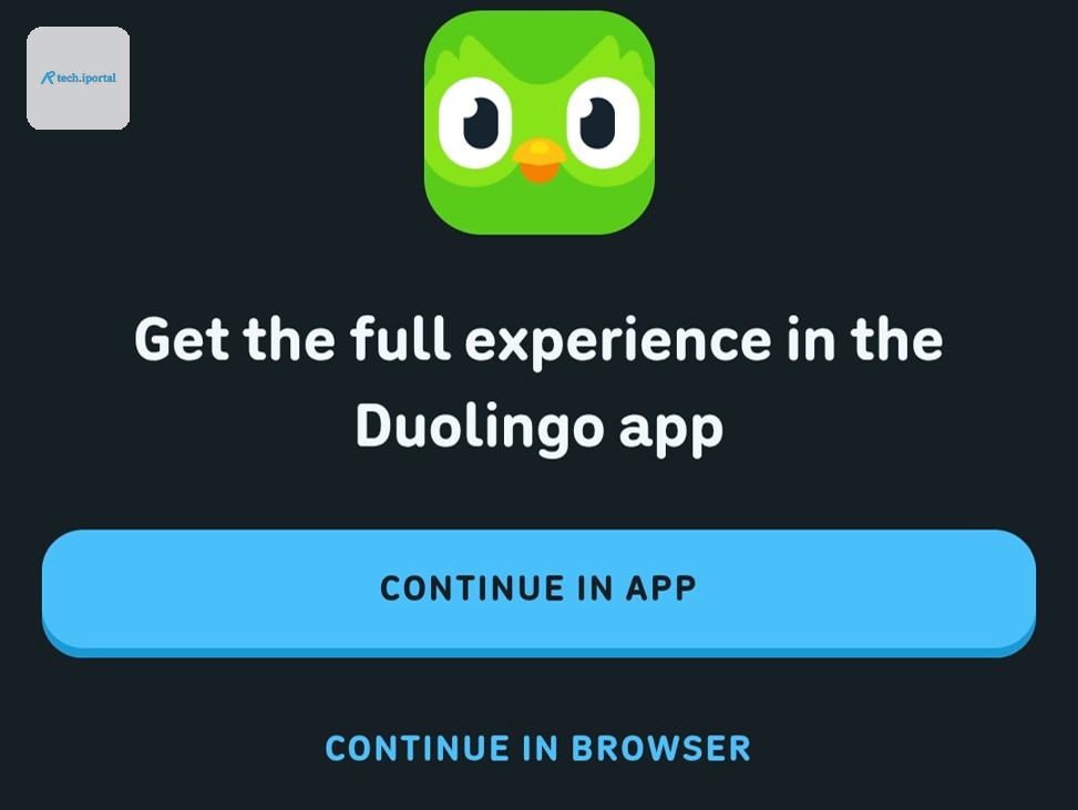 Duolingo Web App Continue In App Prompt