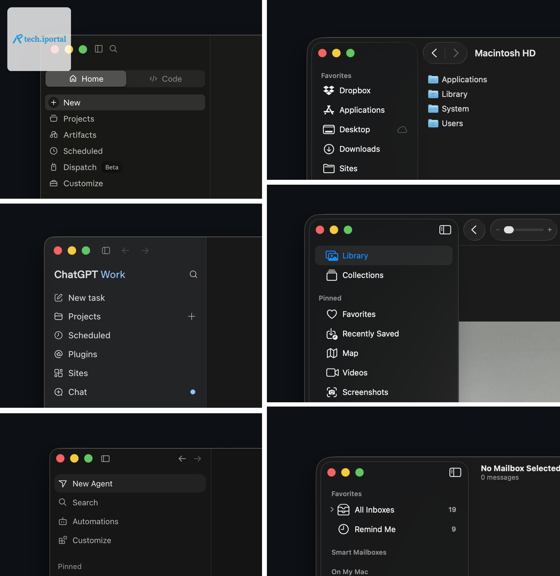 Screenshot of various sidebars from AI tools and apps on macOS. All the AI sidebars have much smaller, thinner icons than what macOS Tahoe provides by default.