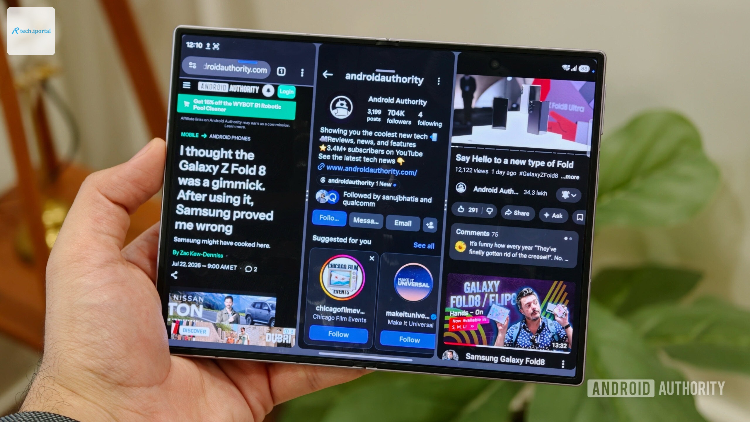 Samsung Galaxy Z Fold 8 three way multitasking
