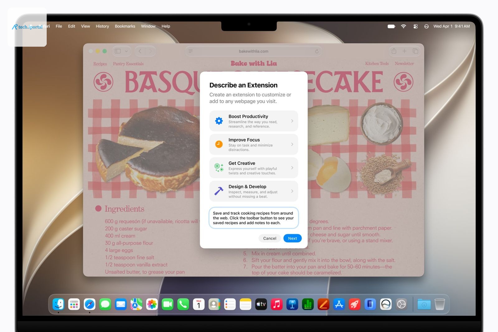 The Describe an Extension Feature in Safari from Apple.