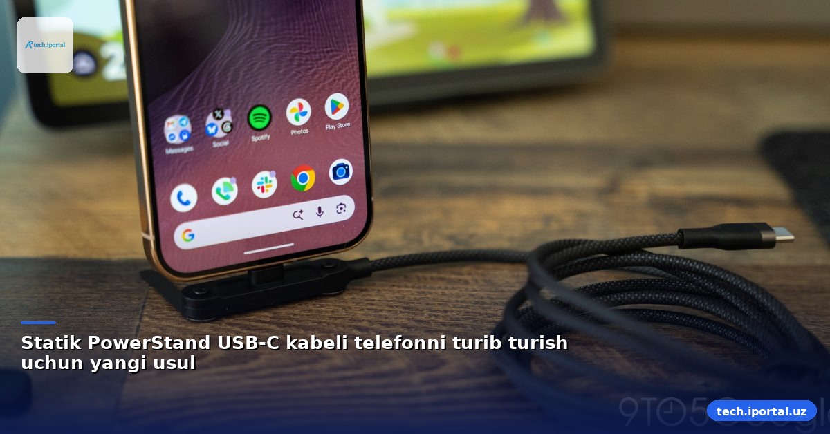 Statik PowerStand USB-C kabeli telefonni turib turish uchun yangi usul