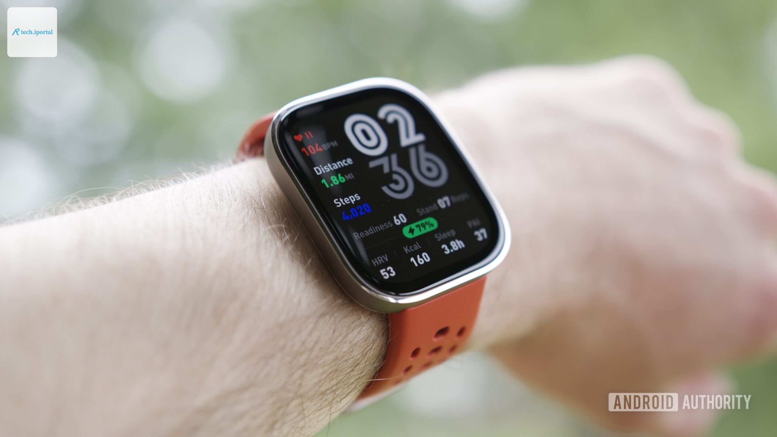 Someone wearing the Amazfit Bip 6 smartwatch.