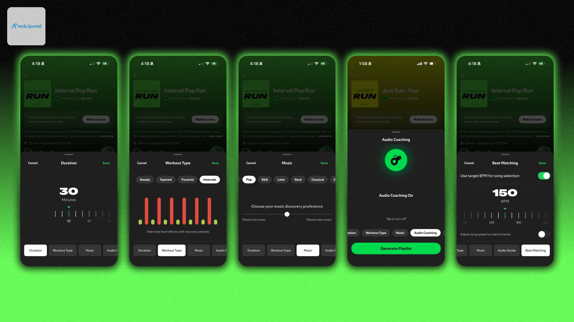 Spotify running mode example.