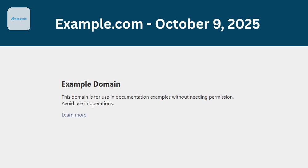 Example.com: October 9, 2025