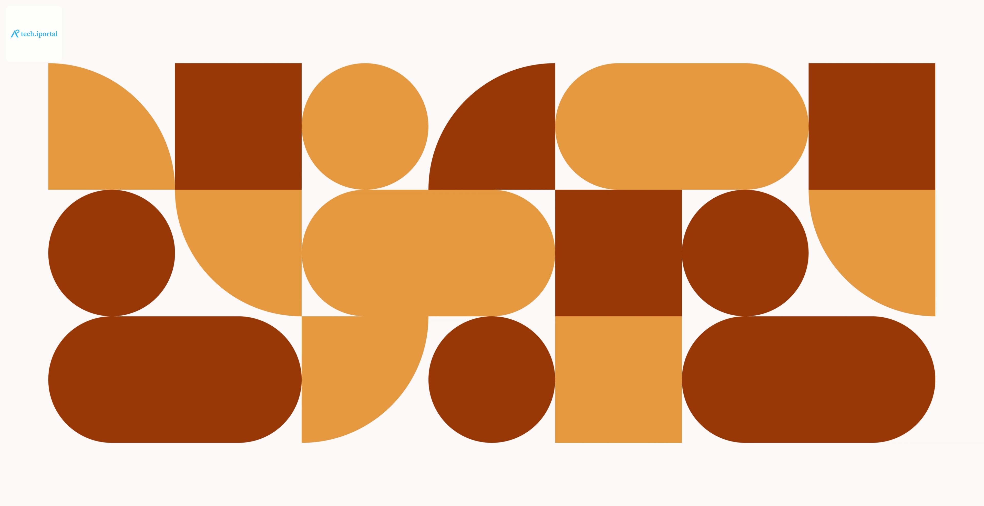 Dark and light orange shapes against a white background.