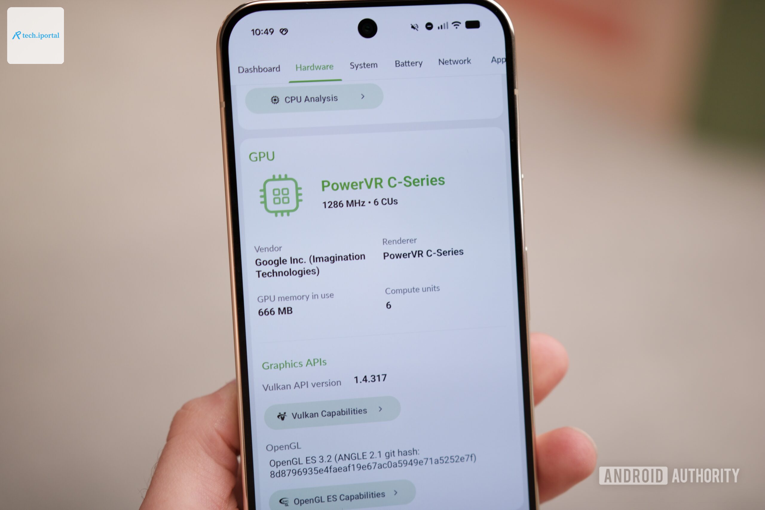 DevCheck app showing Tensor G6 information on the Google Pixel 11 Pro XL.