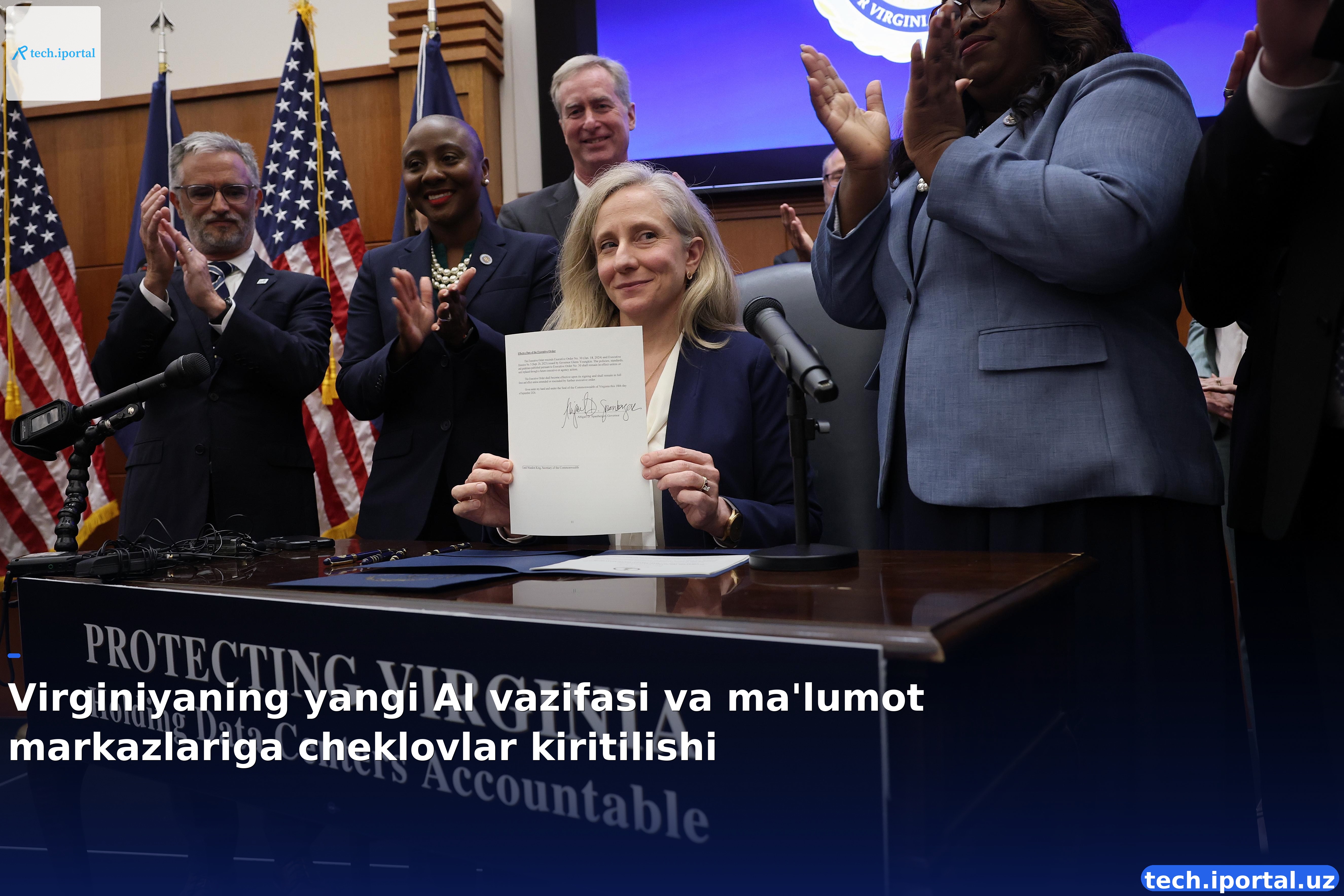 Virginiyaning yangi AI vazifasi va ma'lumot markazlariga cheklovlar kiritilishi