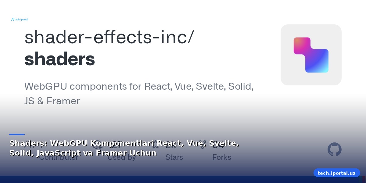 Shaders: WebGPU Komponentlari React, Vue, Svelte, Solid, JavaScript va Framer Uchun