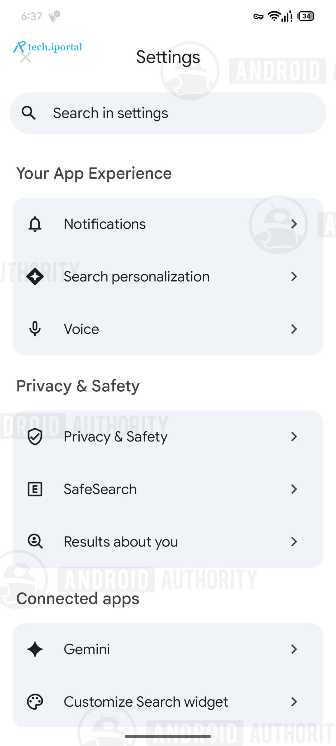 Google app upcoming settings page 1 watermarked