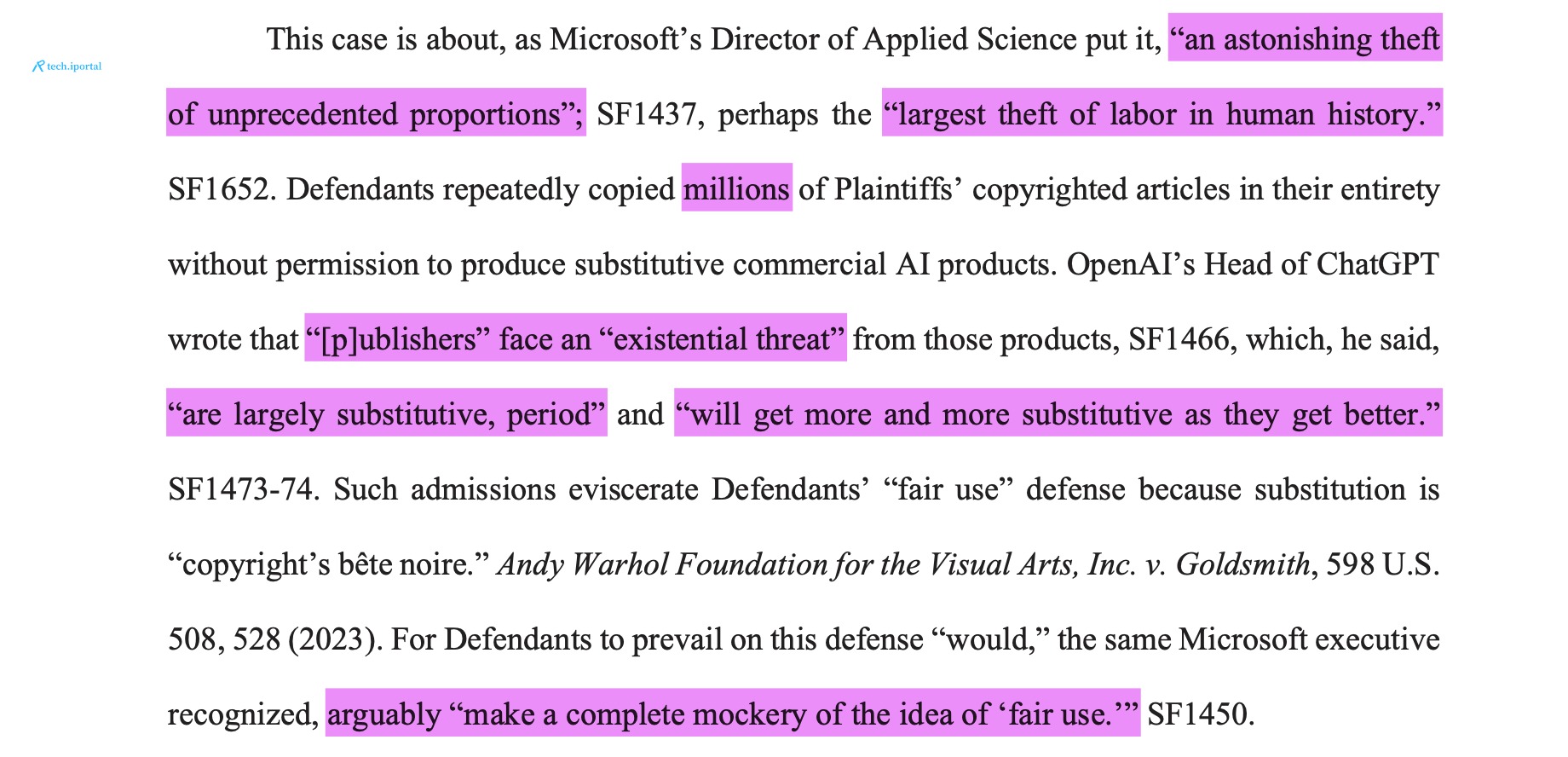 This case is about, as Microsoft’s Director of Applied Science [Brent Hecht] put it, “an astonishing theft of unprecedented proportions”; SF1437, perhaps the “largest theft of labor in human history.”
