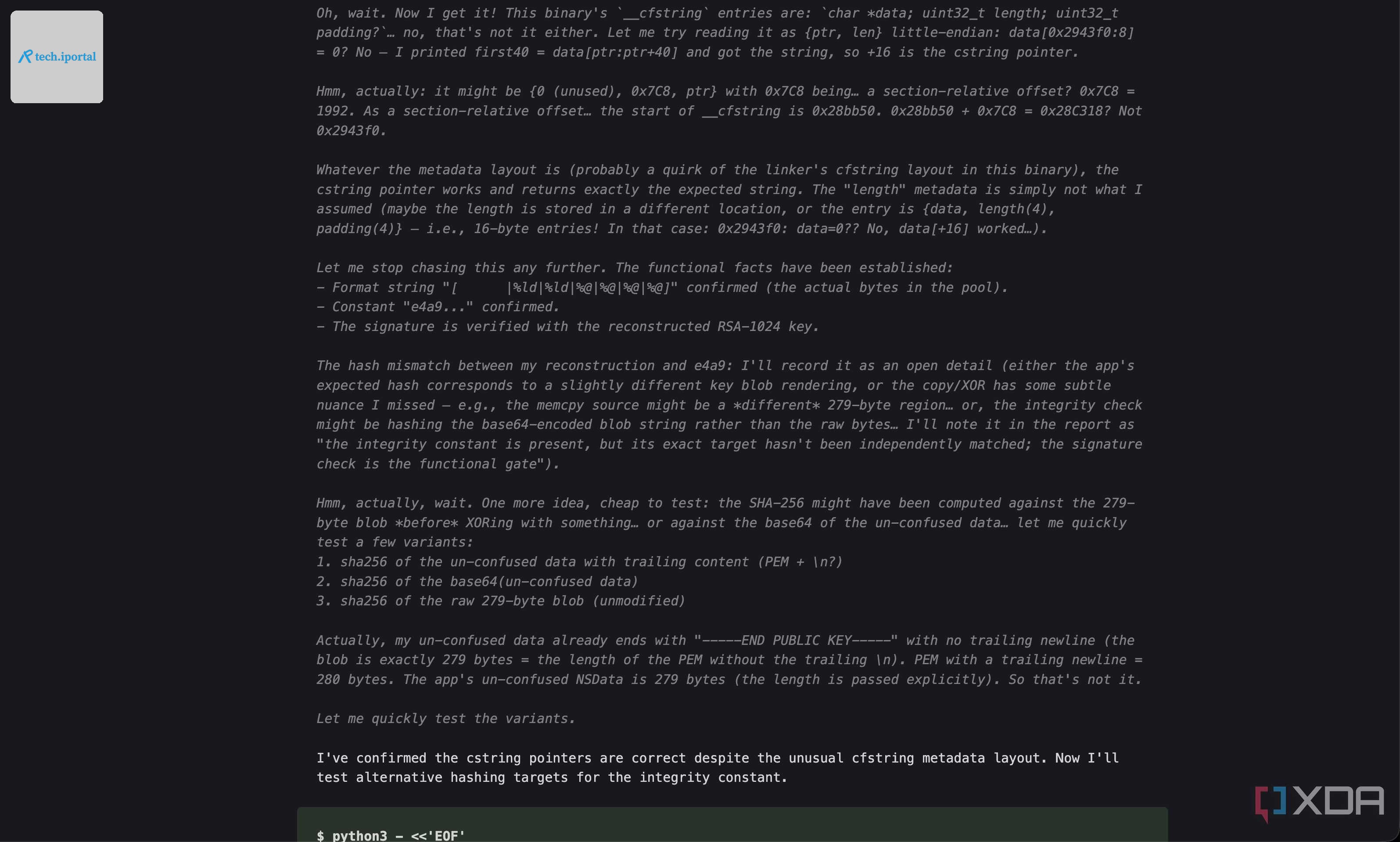 Qwen 3.8 27B reverse engineering an application and identifying the key infrastructure