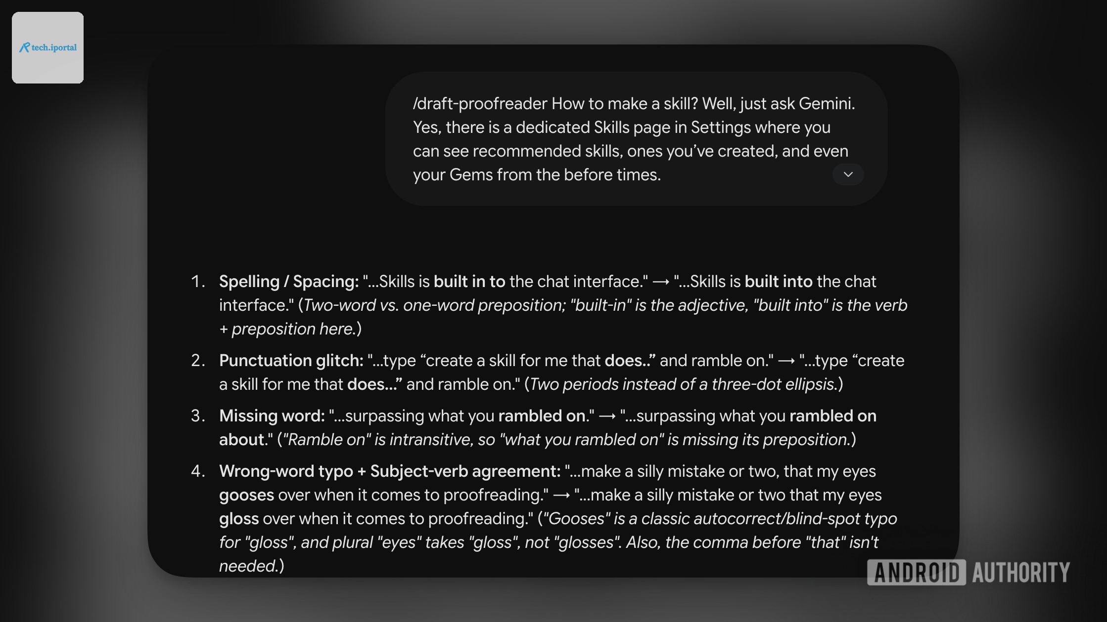 Gemini Skills response.