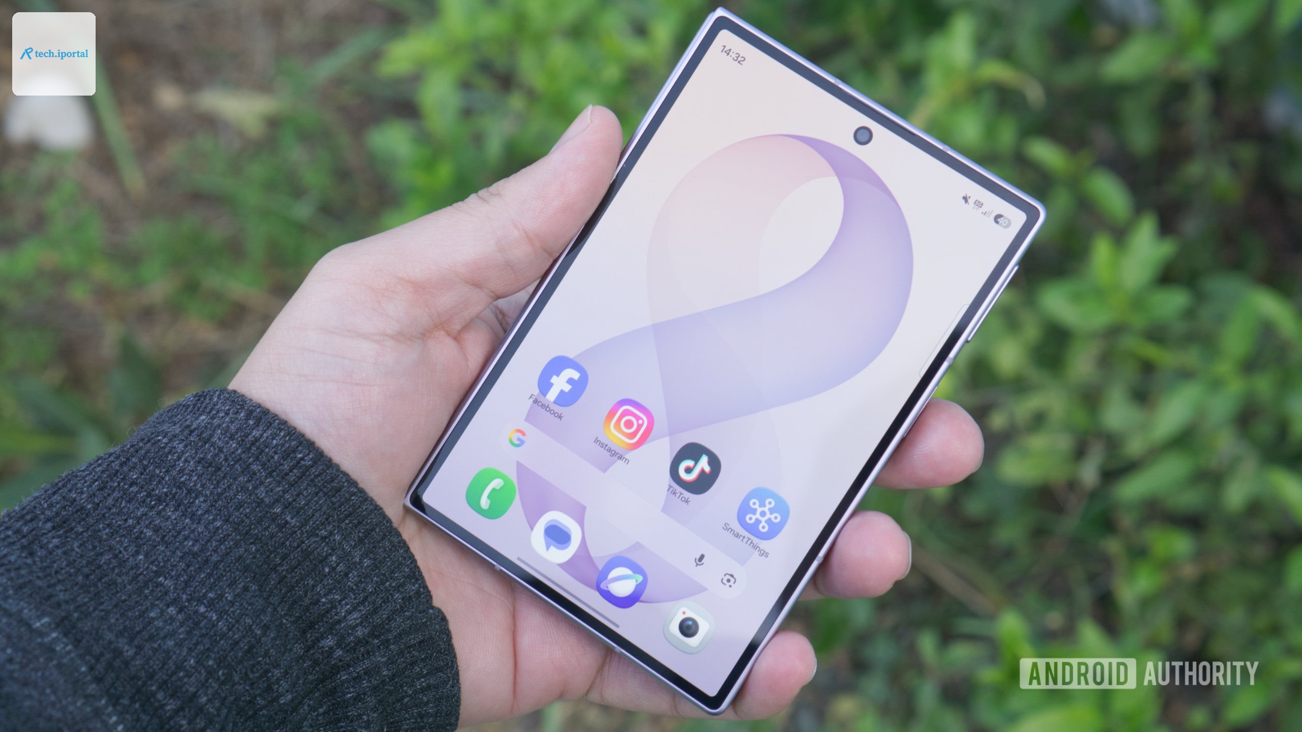Samsung Galaxy Z Fold 8 in hand showing cover screen scaled