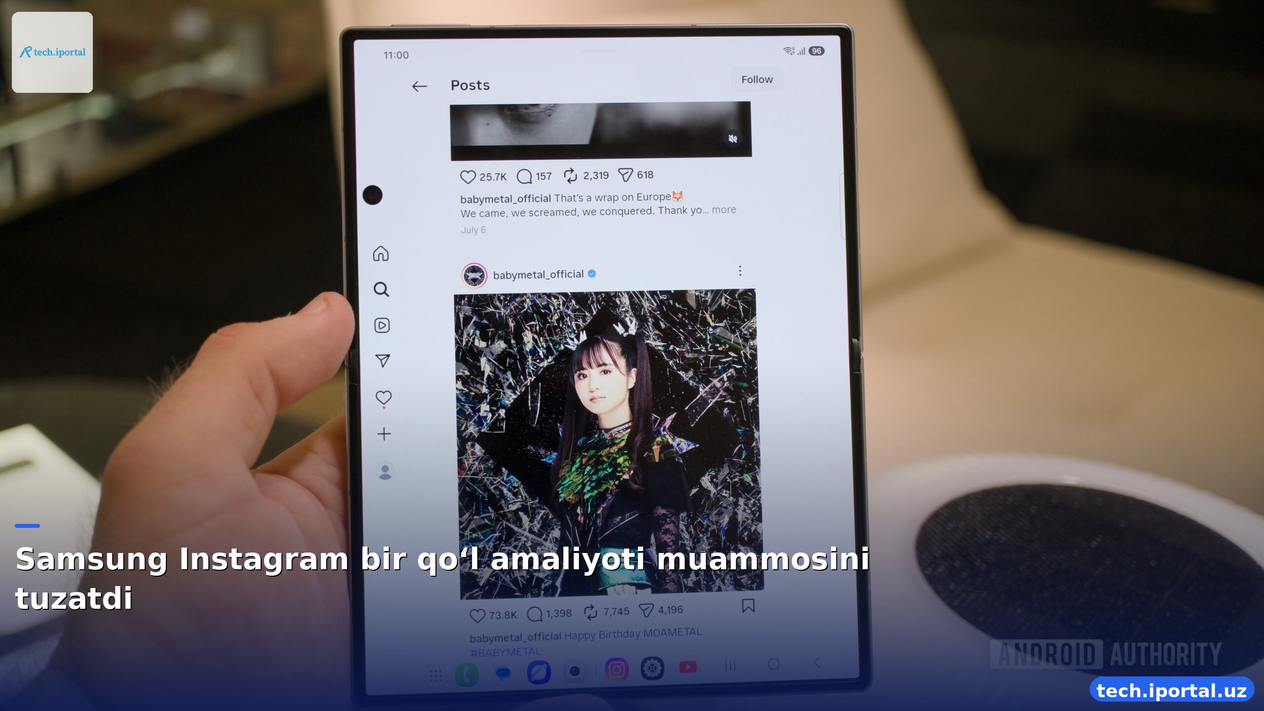 Samsung Instagram bir qo‘l amaliyoti muammosini tuzatdi