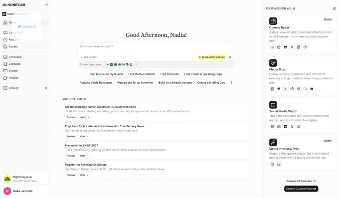 A screenshot of the Honeyjar homepage