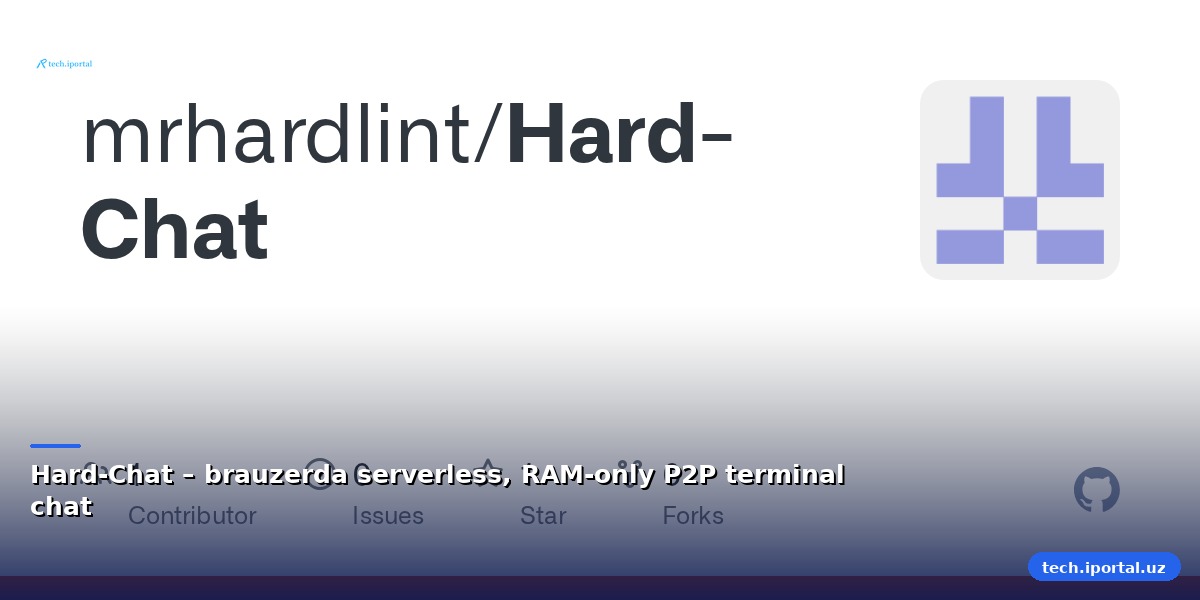 Hard-Chat – brauzerda serverless, RAM-only P2P terminal chat