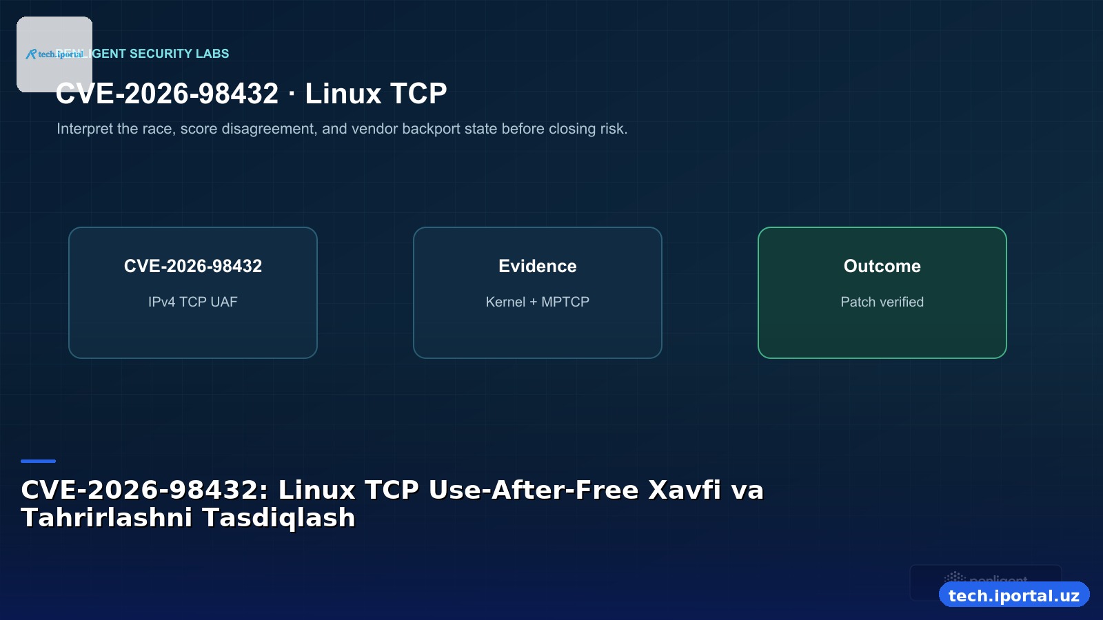CVE-2026-98432: Linux TCP Use-After-Free Xavfi va Tahrirlashni Tasdiqlash