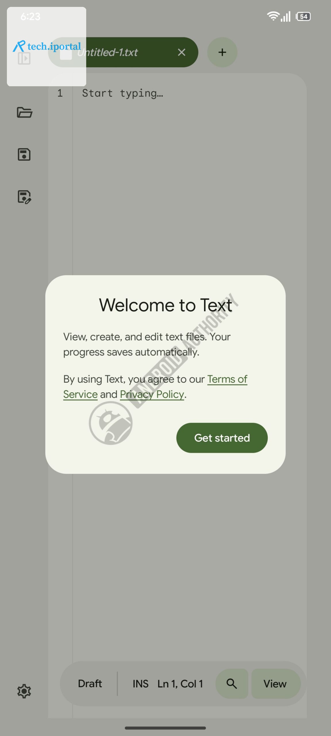 Googlebooks text editor android phone AD watermarked