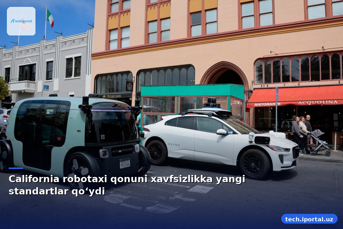 California robotaxi qonuni xavfsizlikka yangi standartlar qo‘ydi