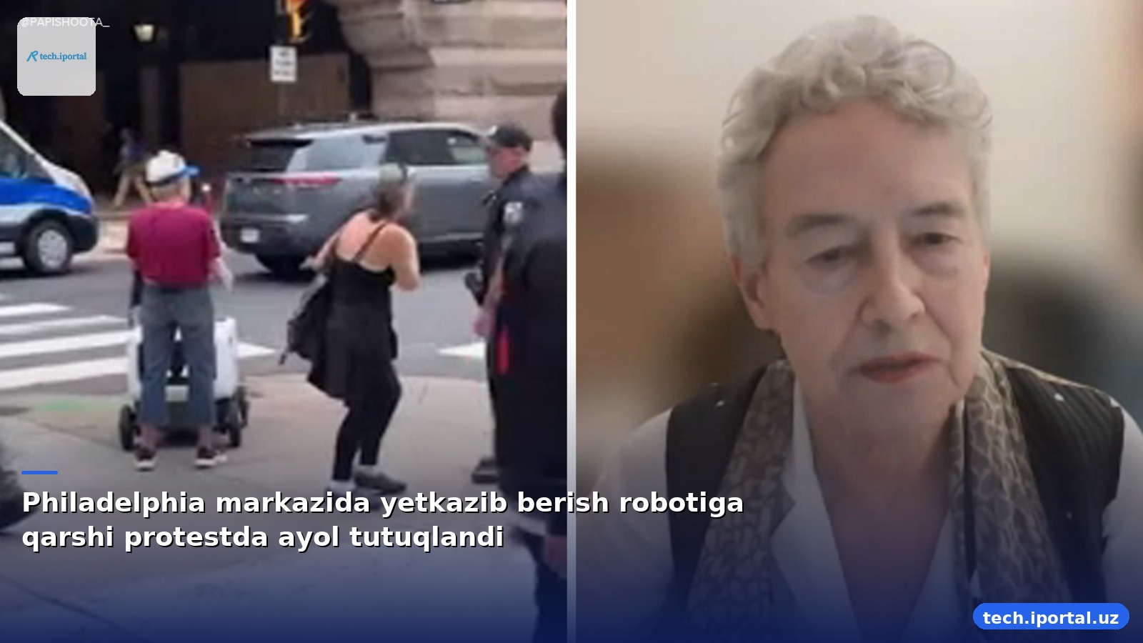 Philadelphia markazida yetkazib berish robotiga qarshi protestda ayol tutuqlandi