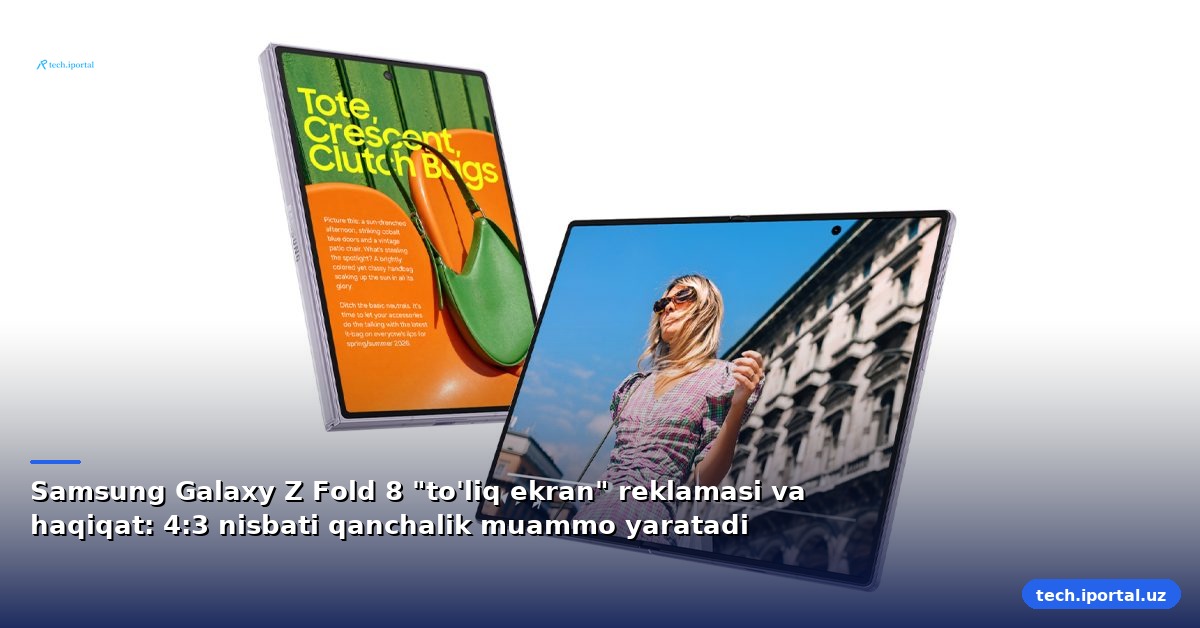 Samsung Galaxy Z Fold 8 "to'liq ekran" reklamasi va haqiqat: 4:3 nisbati qanchalik muammo yaratadi
