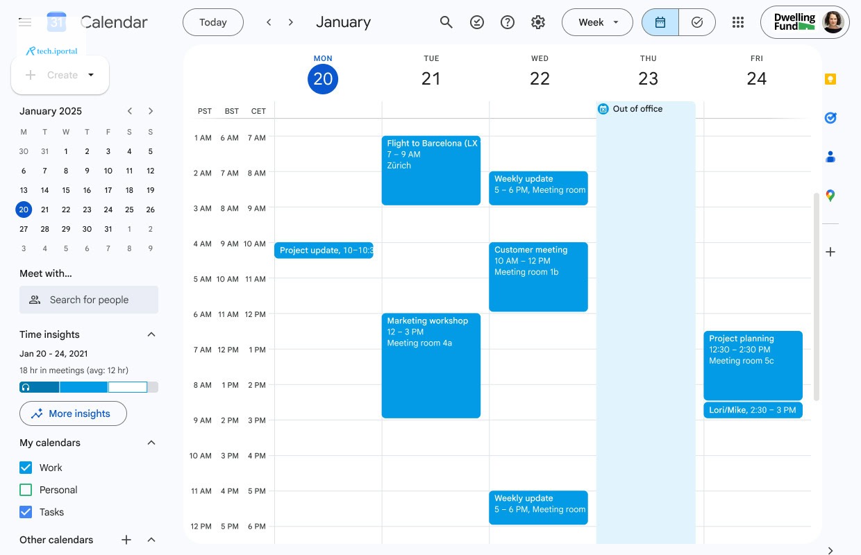 Google Calendar on the web