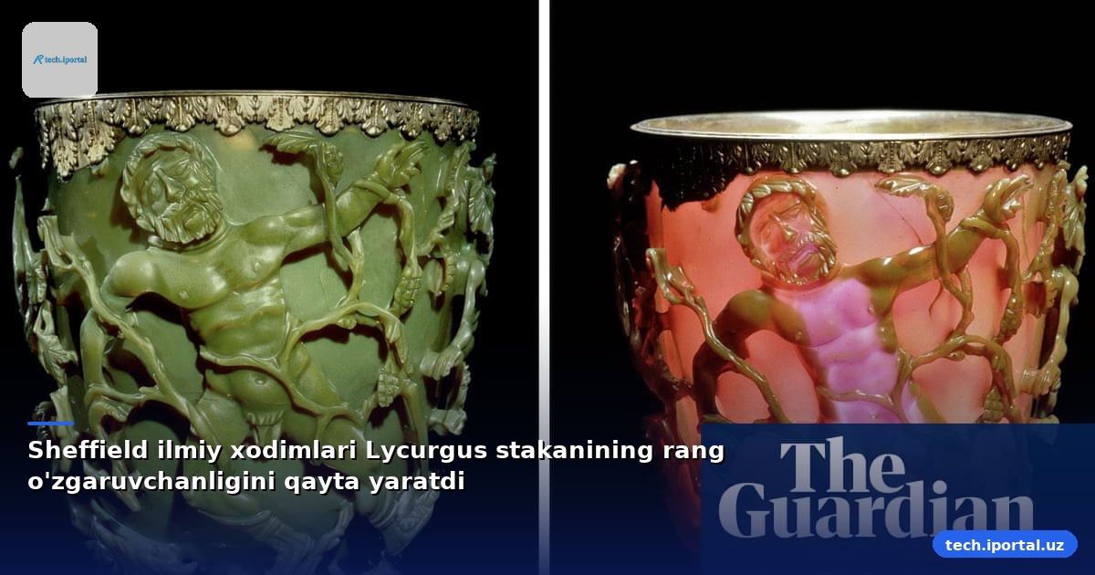 Sheffield ilmiy xodimlari Lycurgus stakanining rang o'zgaruvchanligini qayta yaratdi
