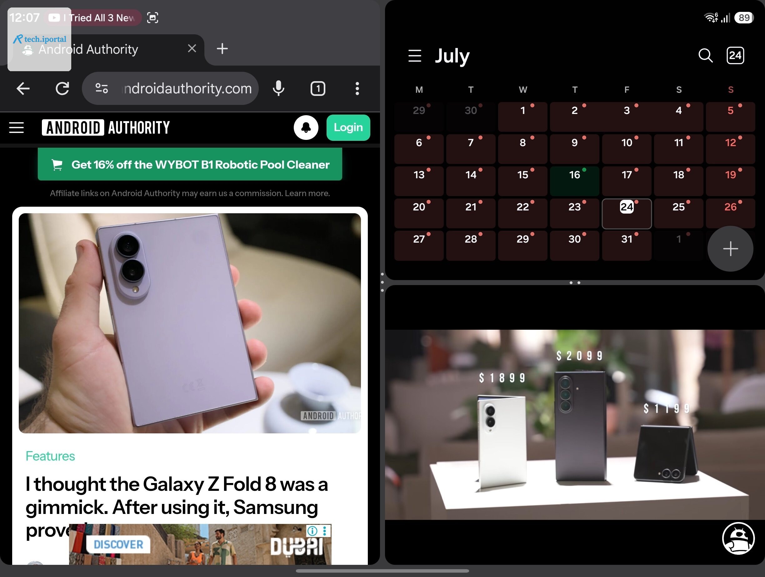 Galaxy Z Fold 8 Regular three way split