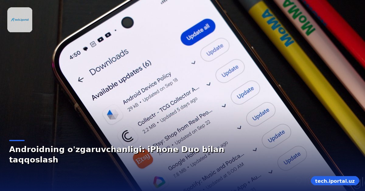 Androidning o'zgaruvchanligi: iPhone Duo bilan taqqoslash