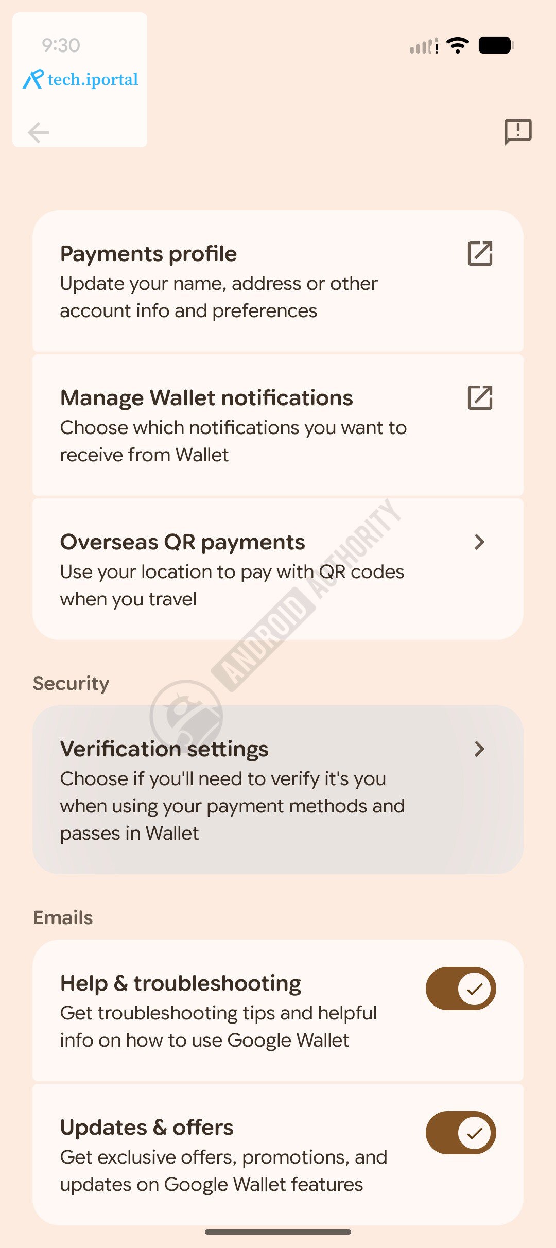 google wallet verification settings 1