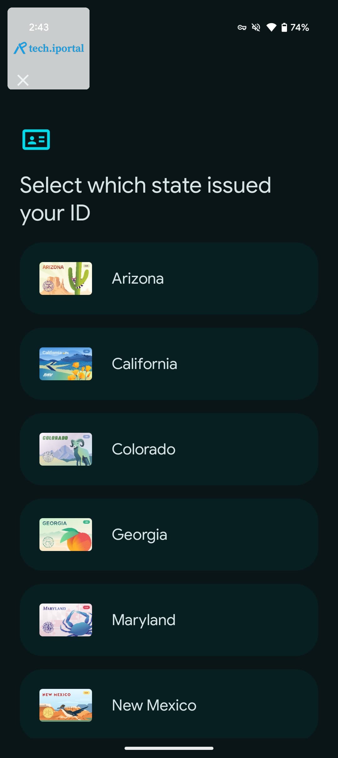 Google Wallet state IDs