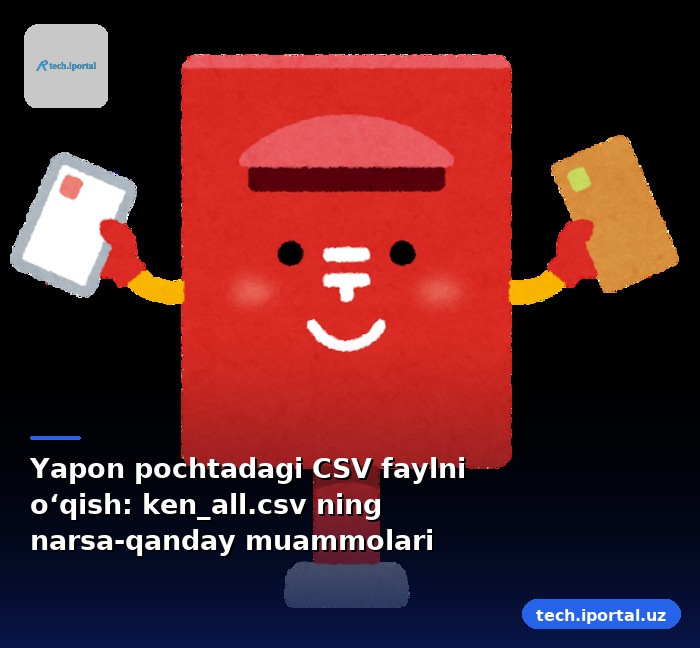 Yapon pochtadagi CSV faylni o‘qish: ken_all.csv ning narsa-qanday muammolari