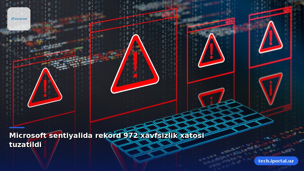 Microsoft sentiyalida rekord 972 xavfsizlik xatosi tuzatildi
