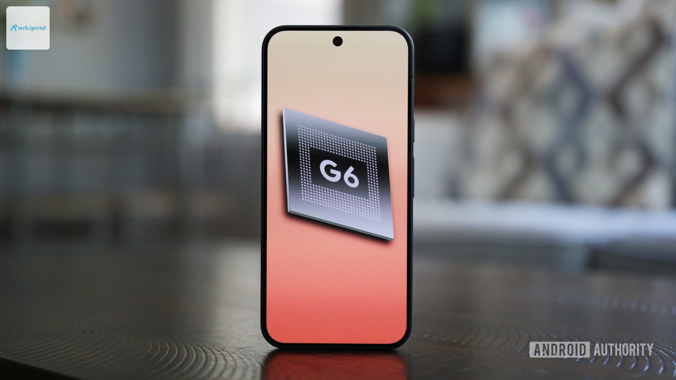 Photo of a Tensor G6 chip render displayed on a Pixel 11 Pro XL.