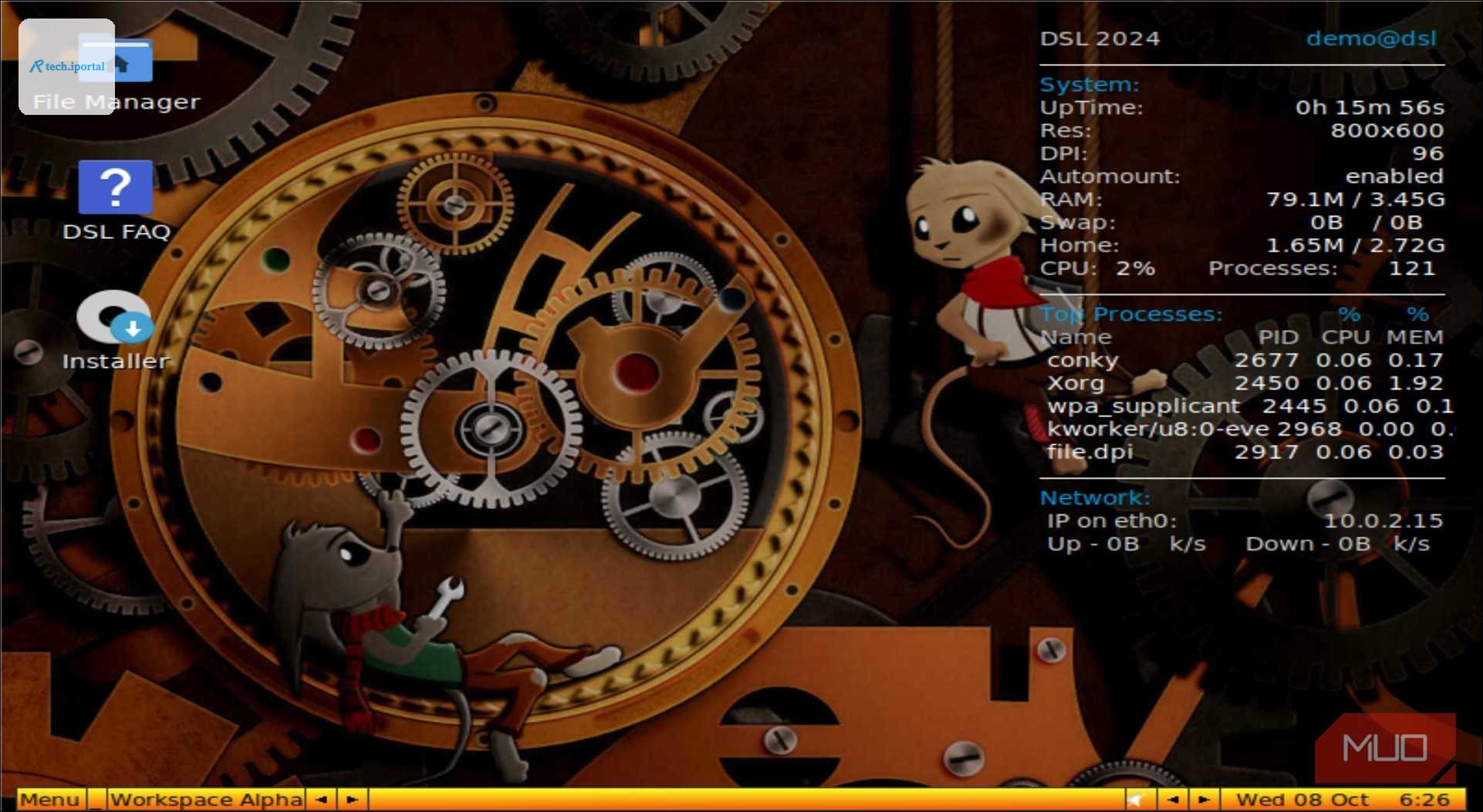Damn Small Linux desktop screenshot
