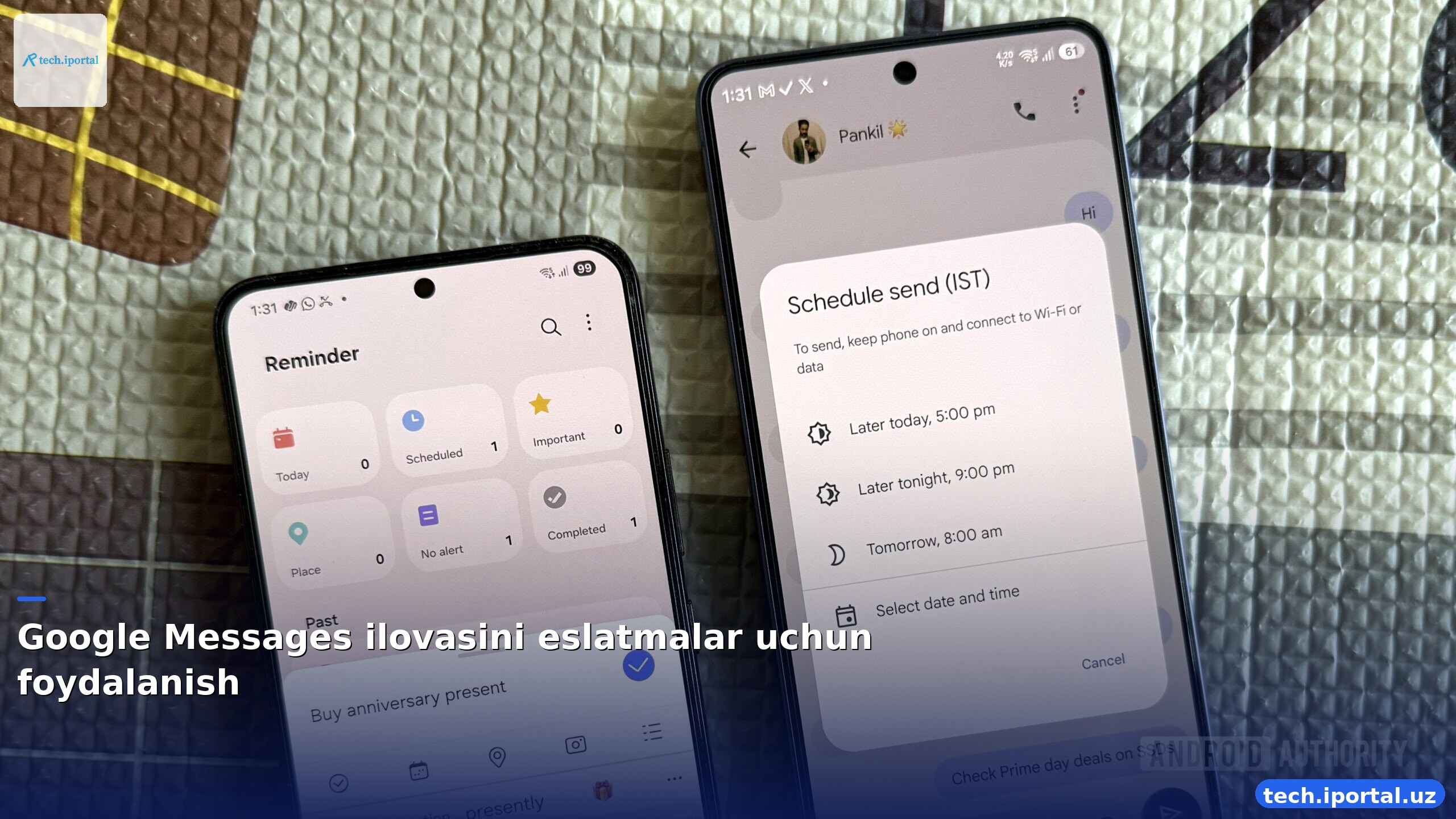 Google Messages ilovasini eslatmalar uchun foydalanish