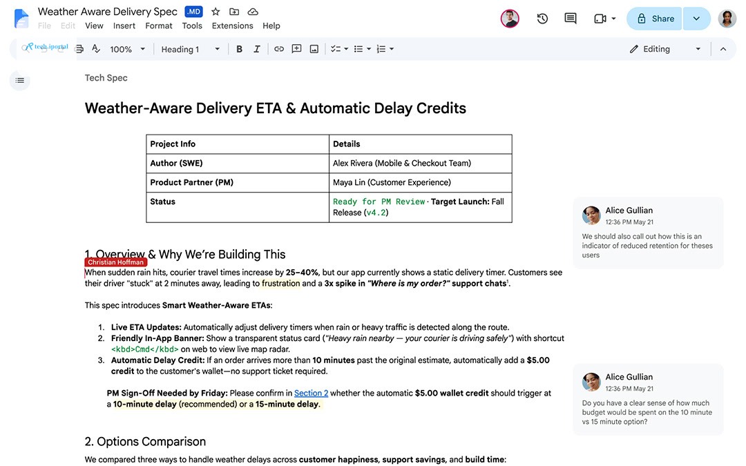 google docs markdown support
