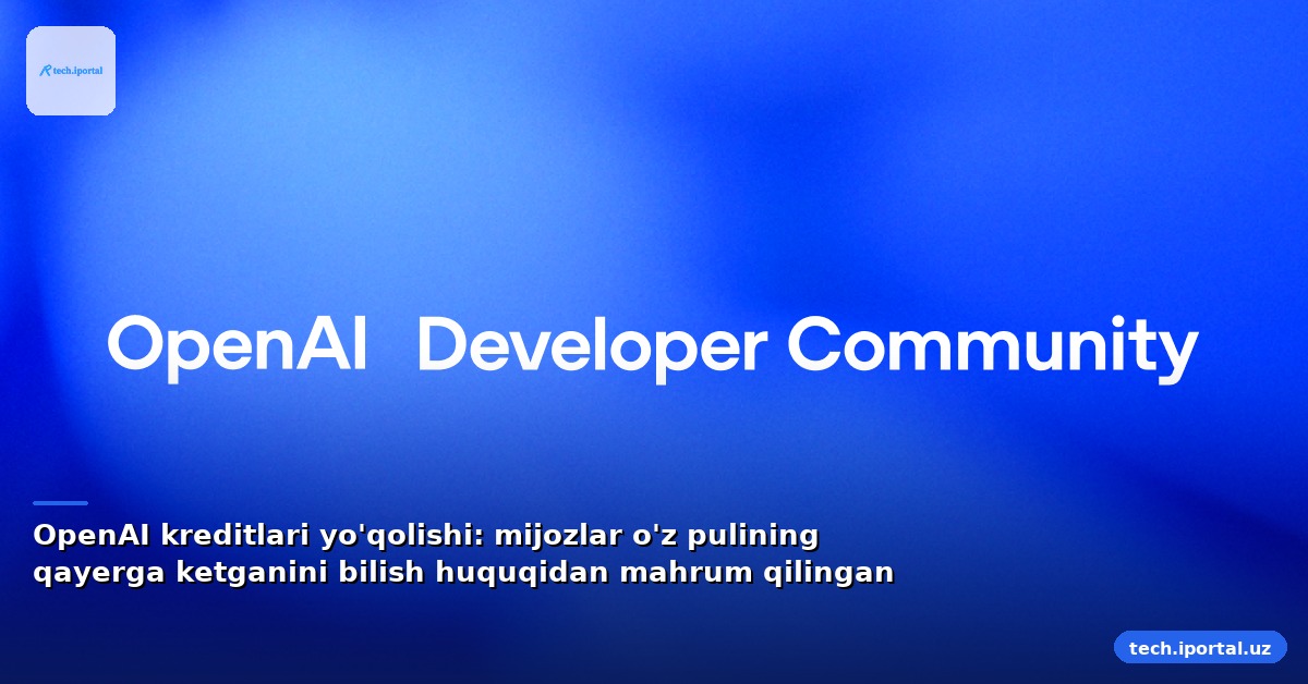OpenAI kreditlari yo'qolishi: mijozlar o'z pulining qayerga ketganini bilish huquqidan mahrum qilingan