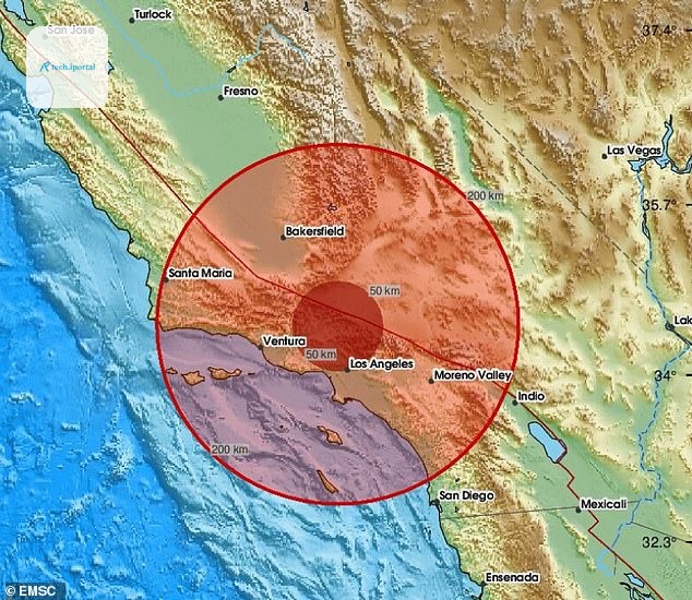 A magnitude 4.3 earthquake struck Southern California along the Garlock Fault on Monday, roughly 90 miles from Los Angeles