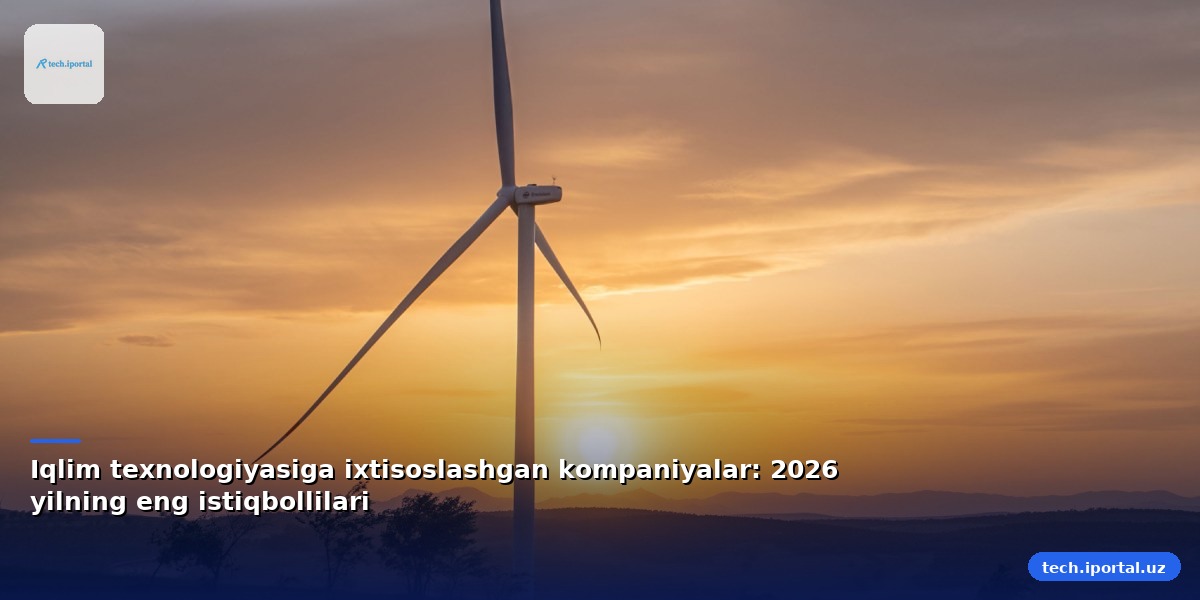 Iqlim texnologiyasiga ixtisoslashgan kompaniyalar: 2026 yilning eng istiqbollilari