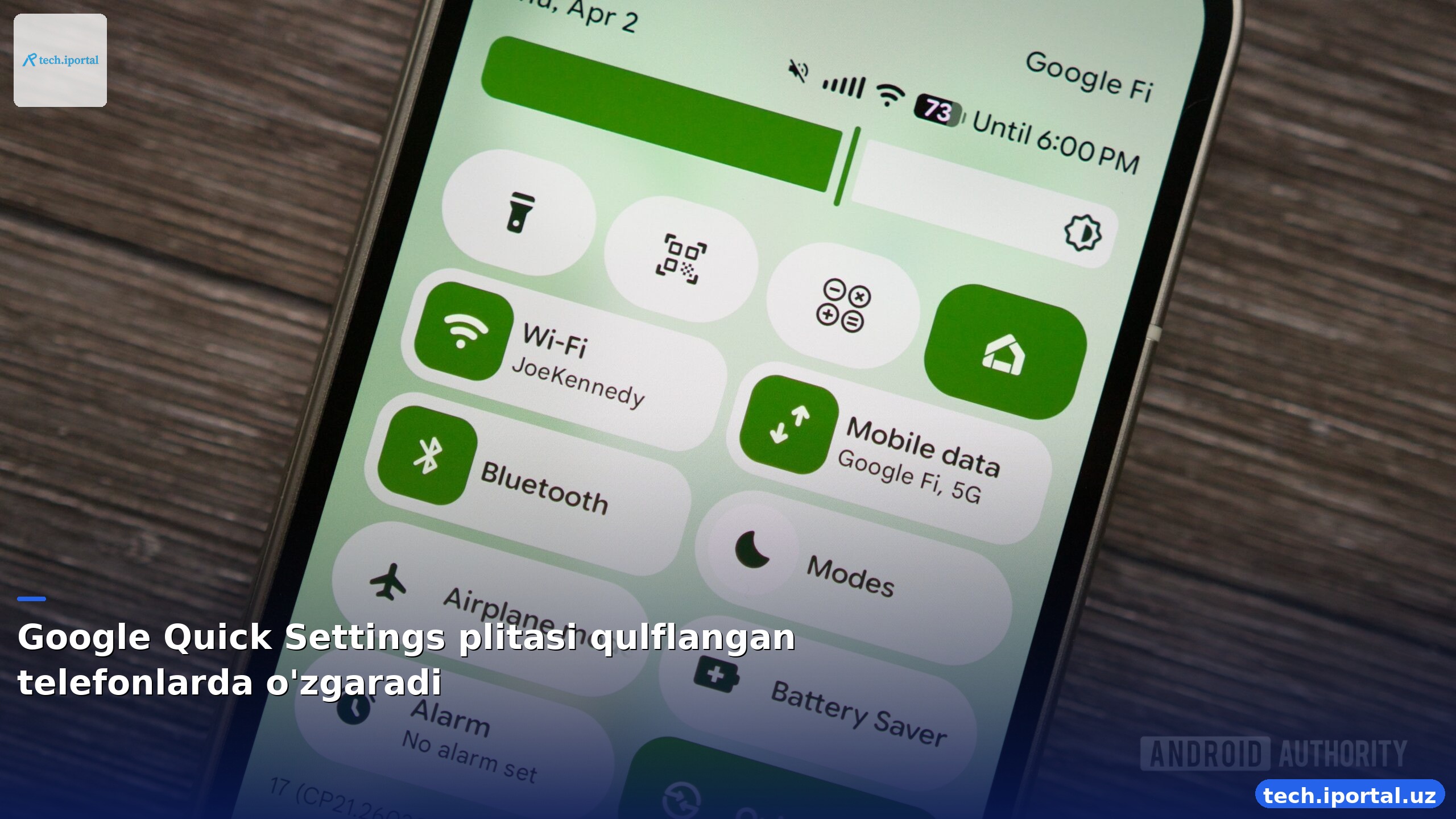 Google Quick Settings plitasi qulflangan telefonlarda o'zgaradi