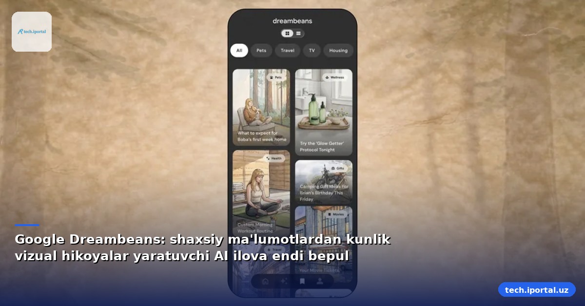 Google Dreambeans: shaxsiy ma'lumotlardan kunlik vizual hikoyalar yaratuvchi AI ilova endi bepul