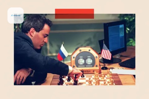 Getty Images  World Chess Champion Garry Kasparov (L) makes a move 07 May in New York during his fourth game against the IBM Deep Blue chess computer
