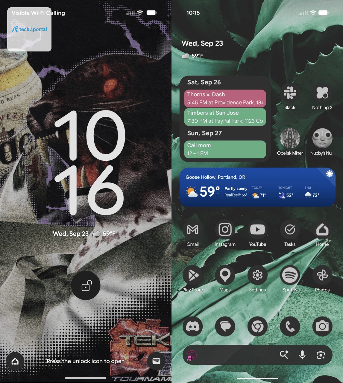 Screenshots of Brad Bourque’s homescreen and lockscreen.