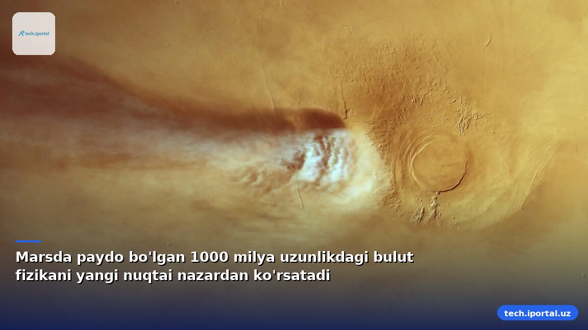 Marsda paydo bo'lgan 1000 milya uzunlikdagi bulut fizikani yangi nuqtai nazardan ko'rsatadi