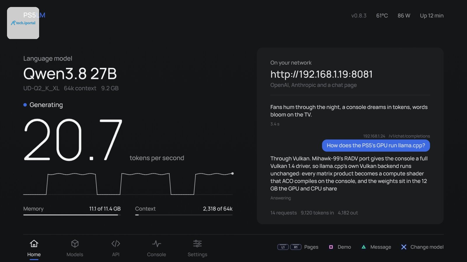 Home: the model, its speed and the live requests