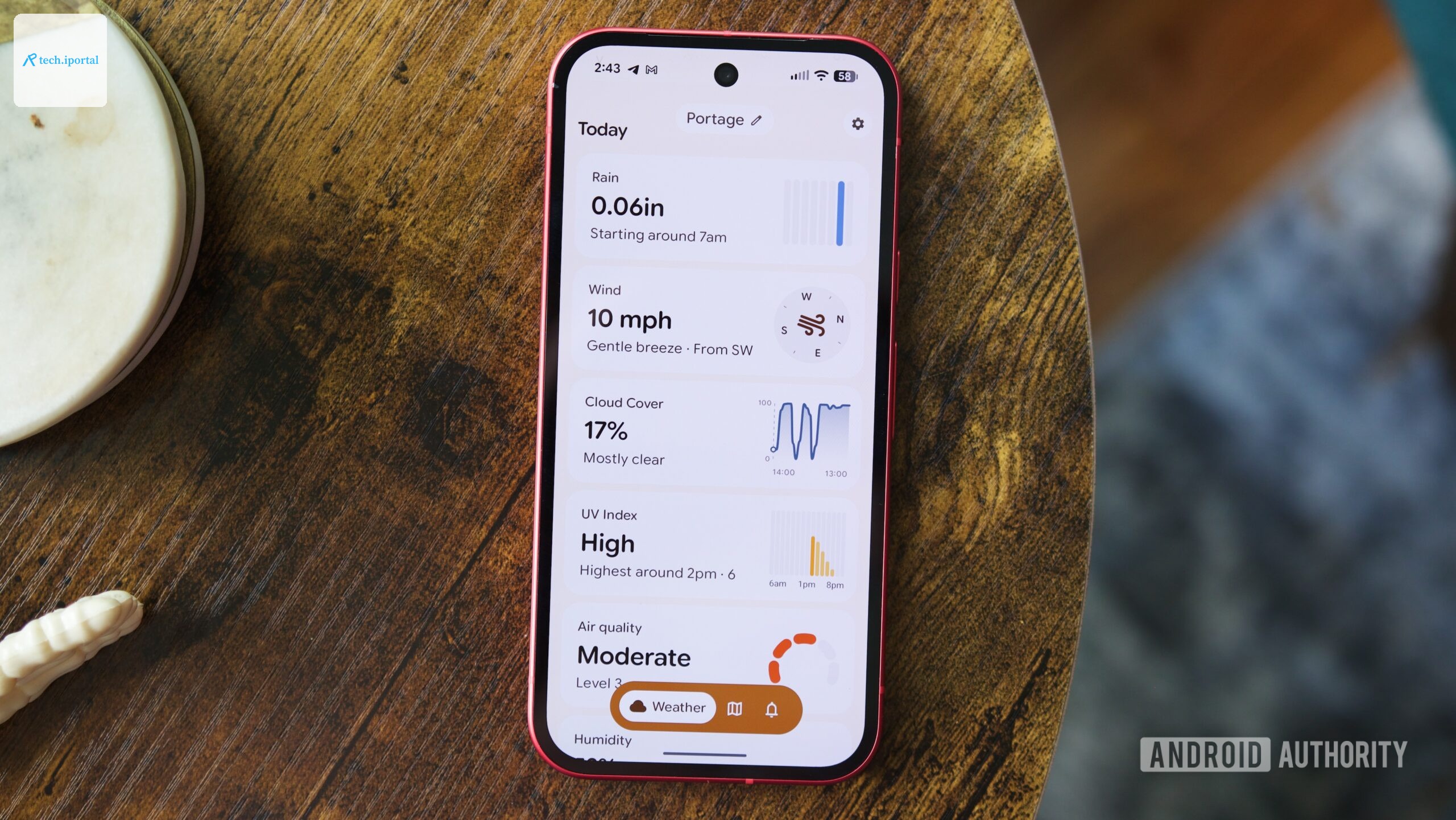 Gradient Weather app running on an Android phone.