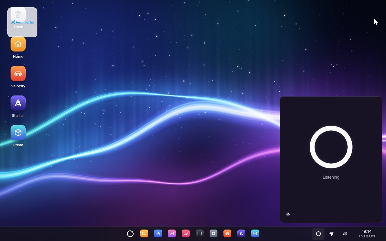 The Veda desktop, with the agent's window open