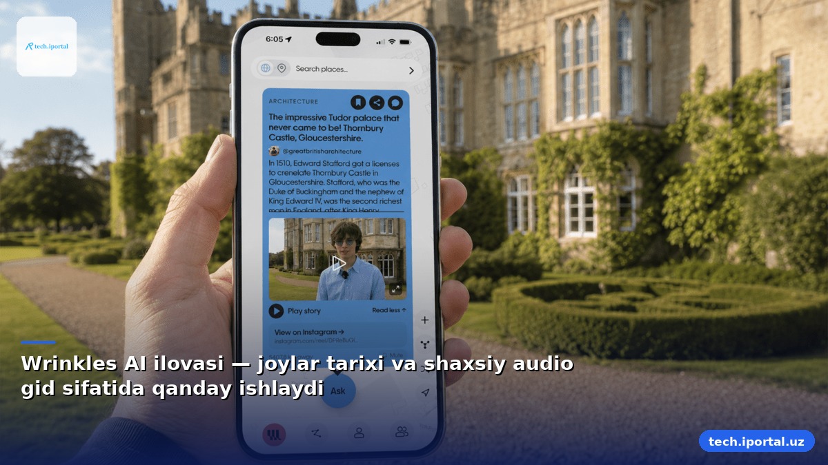Wrinkles AI ilovasi — joylar tarixi va shaxsiy audio gid sifatida qanday ishlaydi