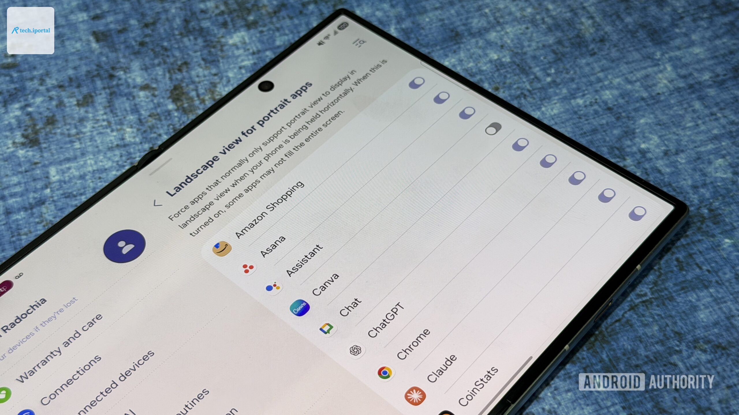 Samsung Galaxy Z Fold 8 labs menu